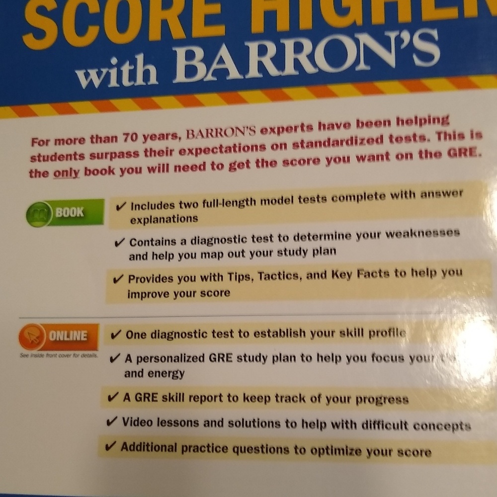Barron's GRE Study Guide Book - Picture 2 of 2